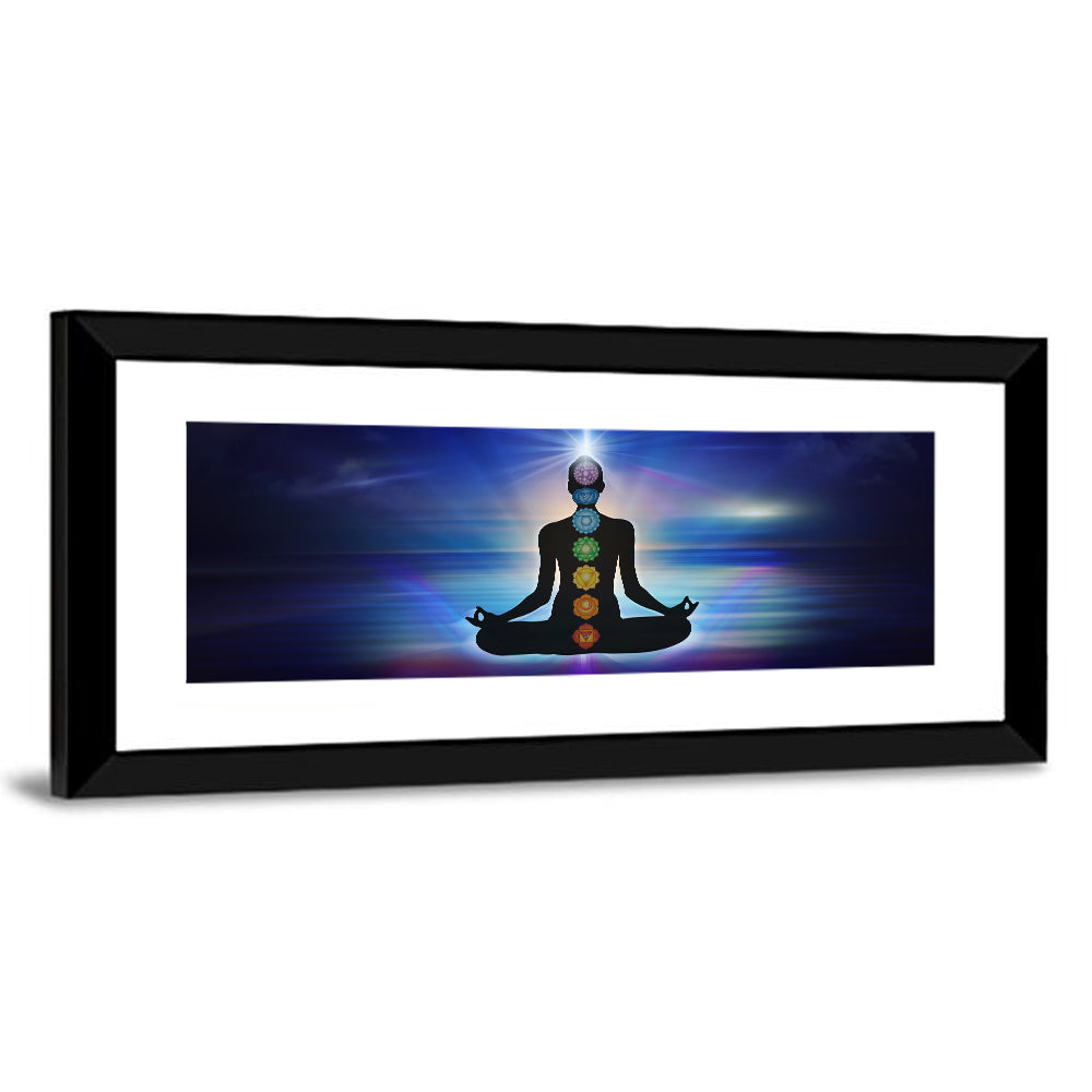 Lotus Pose with Chakra Symbols Wall Art