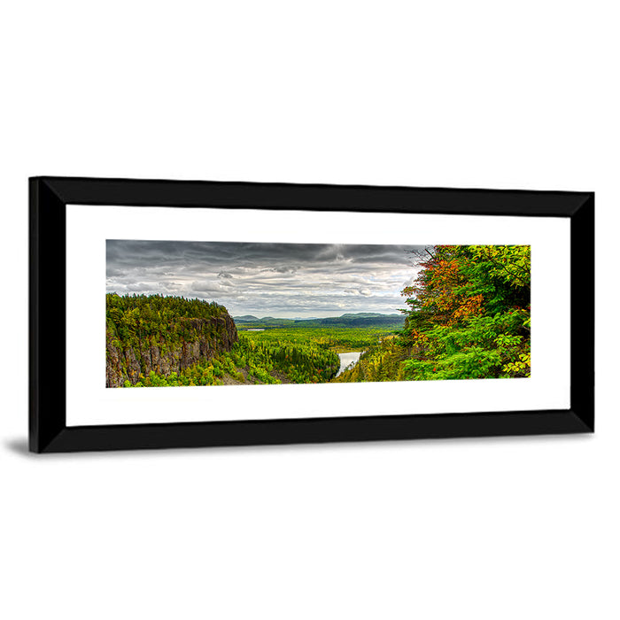 Ouimet Canyon Autumn View Wall Art as a framed print
