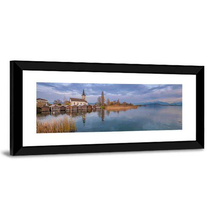 Busskirch Church on Lake Obersee Wall Art as a framed print