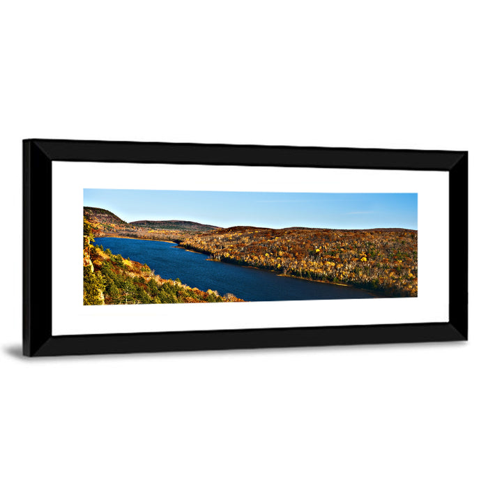 Lake of the Clouds Golden Hour Wall Art as a framed print