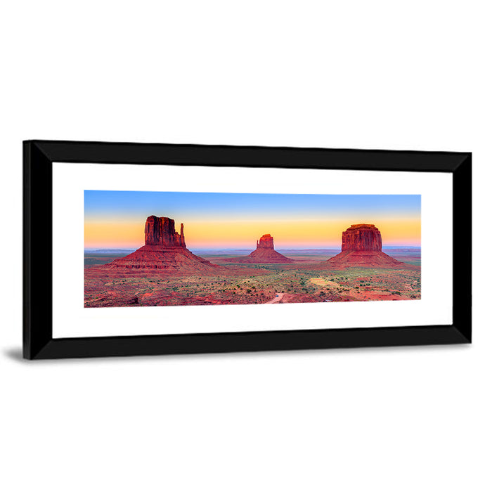 Monument Valley Sunset Vista Wall Art as a framed print