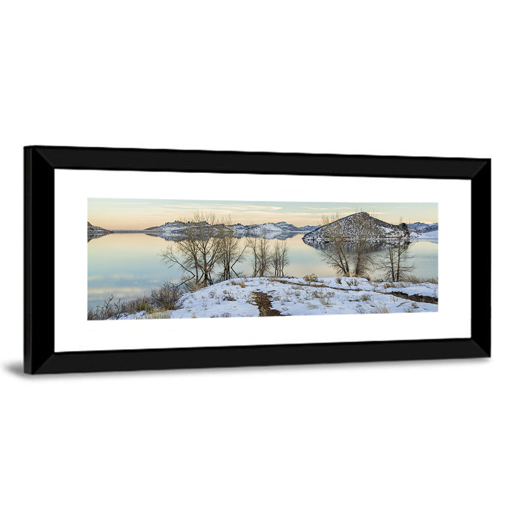 Horsetooth Reservoir Frozen Reflection Wall Art