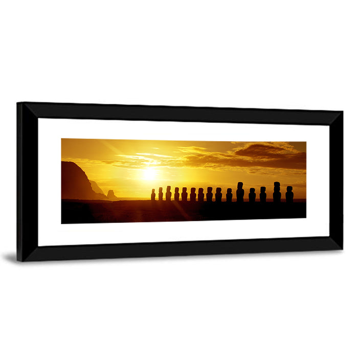 Easter Island Moai at Sunset Wall Art as a framed print