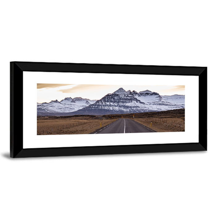 East Fjords Road at Dusk Wall Art as a framed print