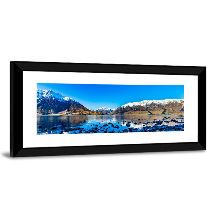 Lake Ohau Mountain Reflection Wall Art as a framed print