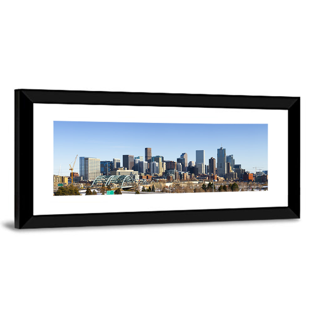 Denver Skyline with Speer Boulevard Bridge Wall Art