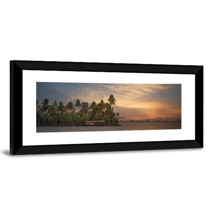 Vembanad Lake Sunset Wall Art as a framed print