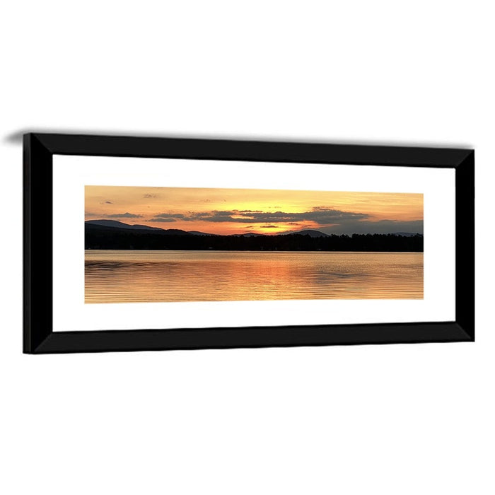 Lake Pleasant Golden Sunset Wall Art as a framed print