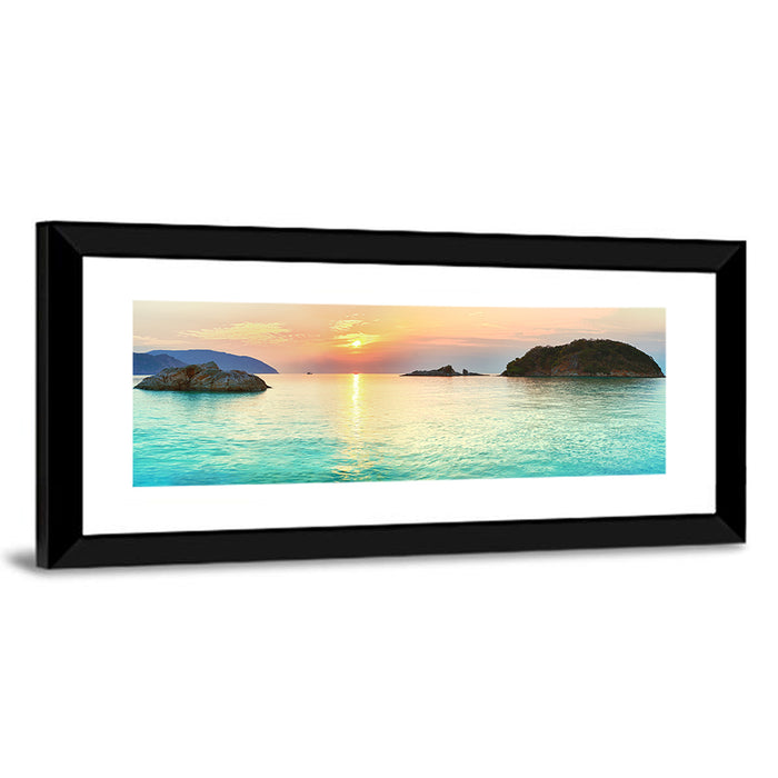 Con Dao Sunrise Over Turquoise Sea Wall Art as a framed print