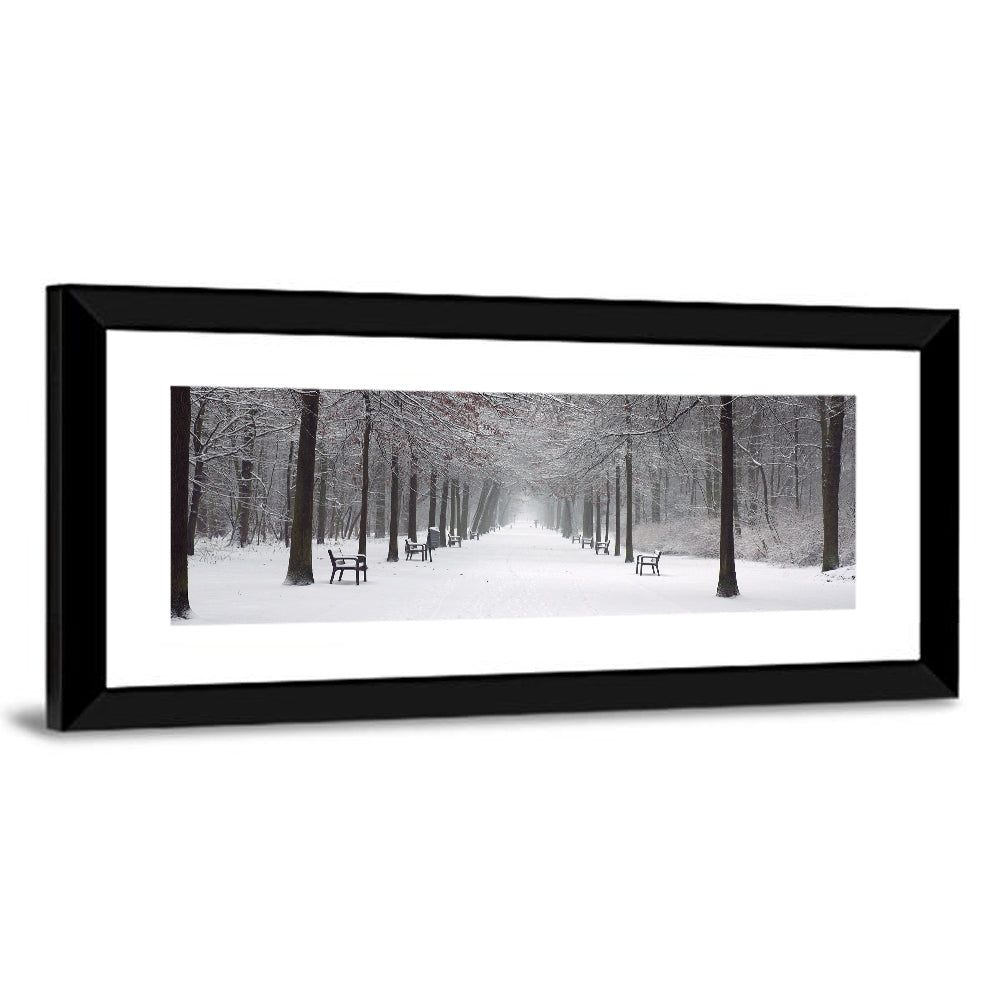 Snow Covered Park Lane Wall Art