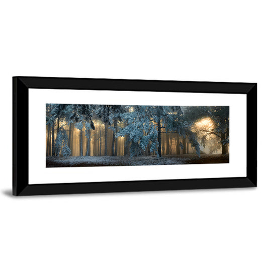 Golden Snowy Forest Wall Art