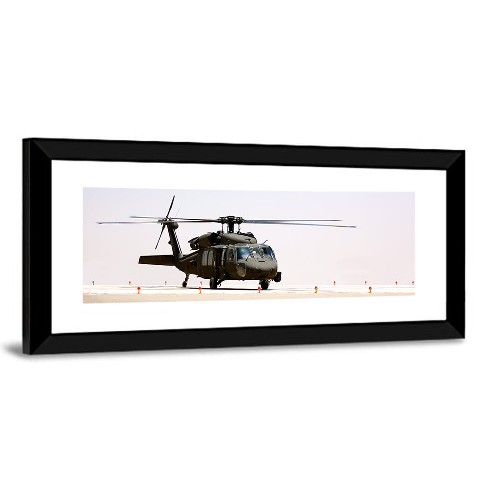 Side Profile Military Helicopter Wall Art