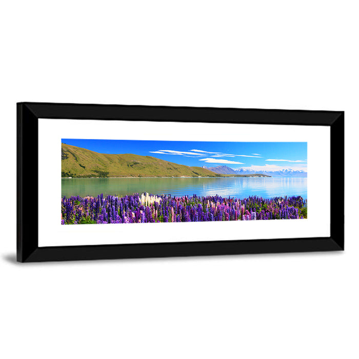 Lake Tekapo Lupine Fields Wall Art as a framed print