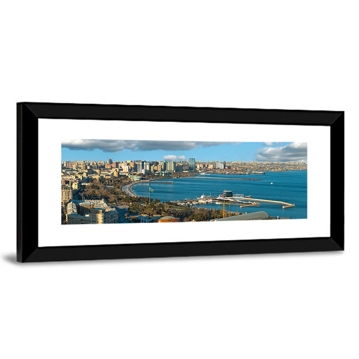Baku Waterfront Skyline Wall Art as a framed print