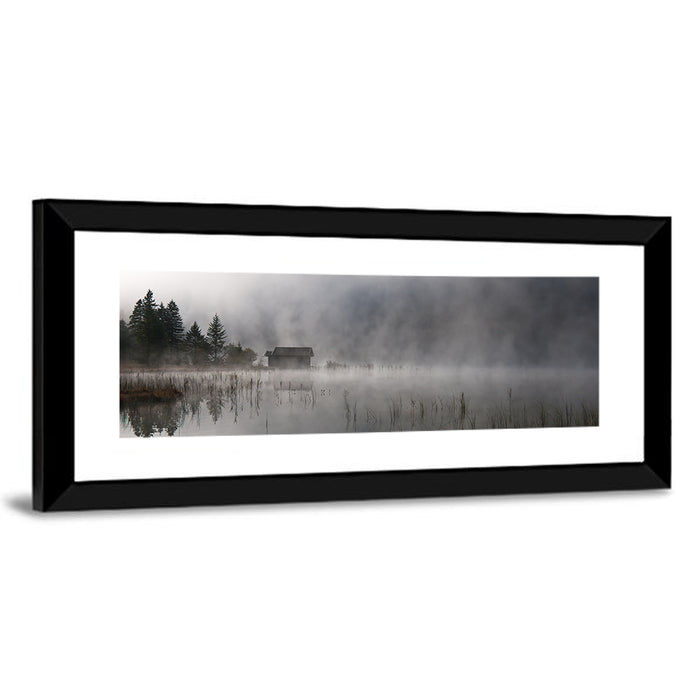 Ferchensee Morning Mist Wall Art as a framed print
