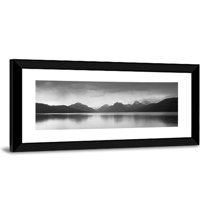 Lake Mcdonald Monochrome Reflection Wall Art as a framed print