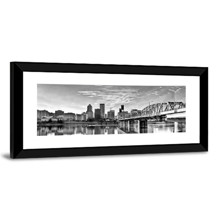 Portland Hawthorne Bridge Skyline Wall Art as a framed print
