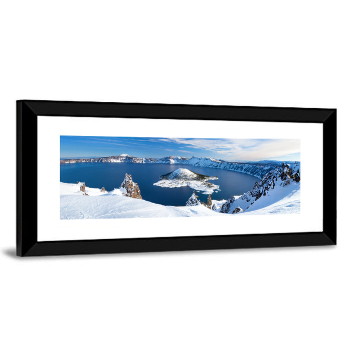 Crater Lake with Wizard Island Wall Art as a framed print