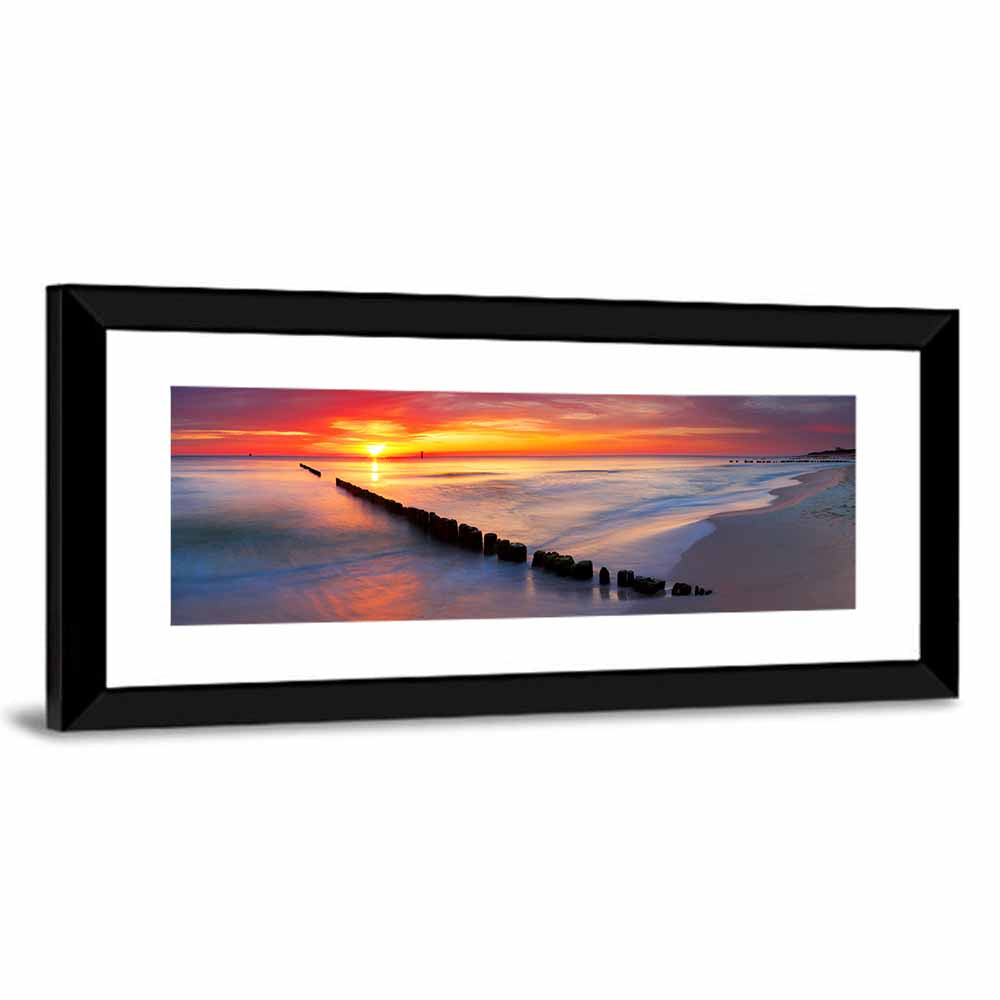 Sunrise Over Baltic Breakwater Wall Art
