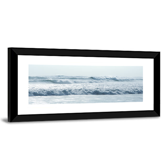 Misty Horizon Ocean Waves Wall Art as a framed print