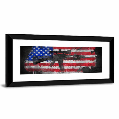 M16 on American Flag Wall Art