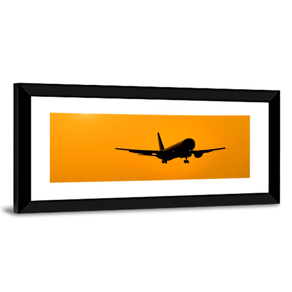 Golden Hour Airliner Silhouette Wall Art