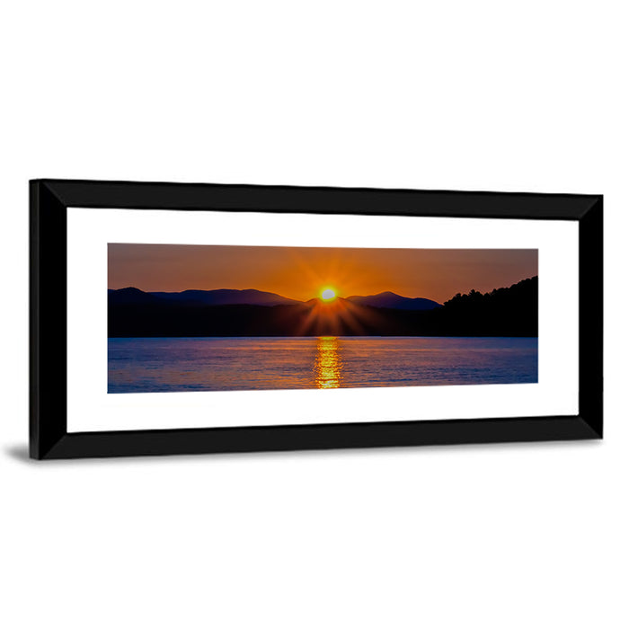 Lake Jocassee Golden Sunrise Wall Art as a framed print