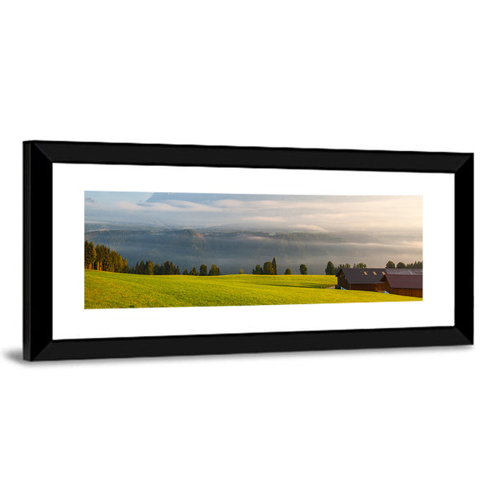 Sunlit Mountain Clouds Wall Art as a framed print