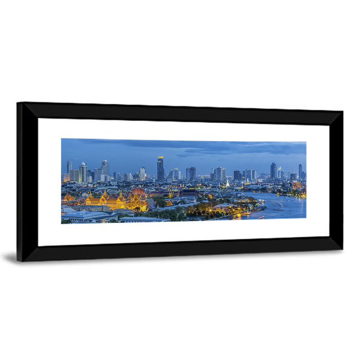Bangkok Skyline at Blue Hour Wall Art as a framed print