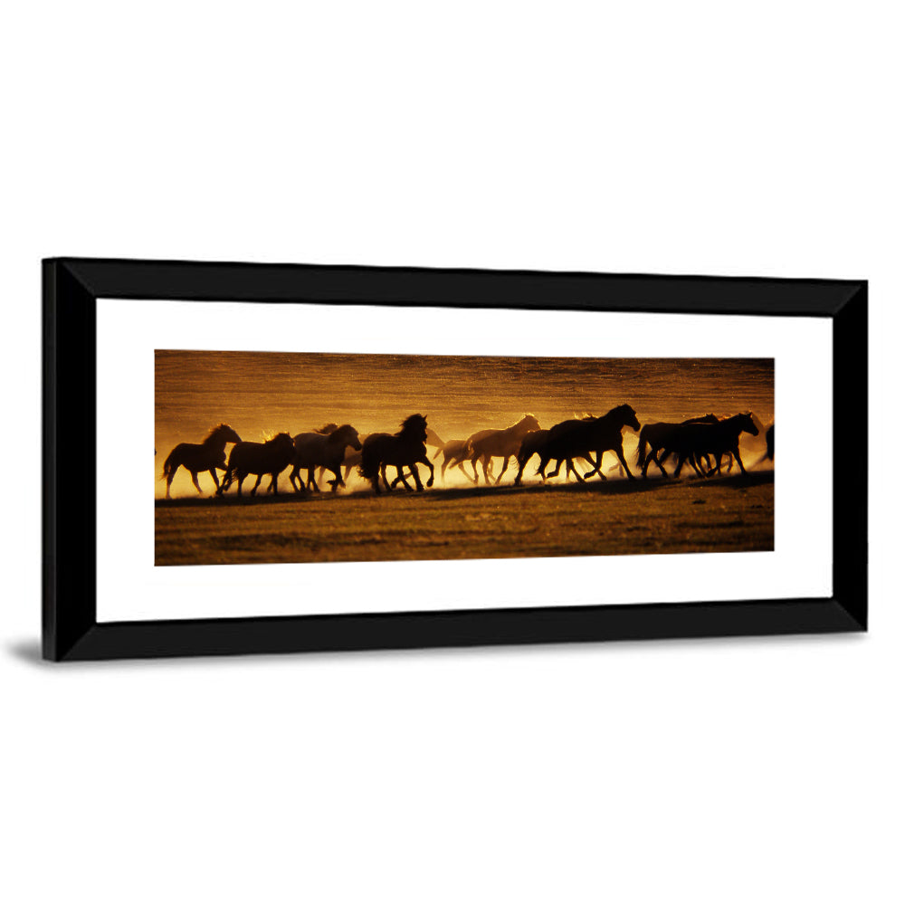 Running Wild Horses at Sunset Wall Art