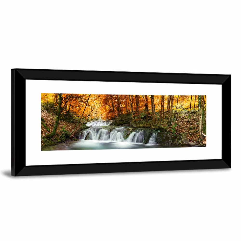Autumn Forest Waterfall Wall Art