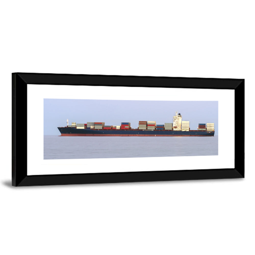 Container Ship on the Ocean Wall Art