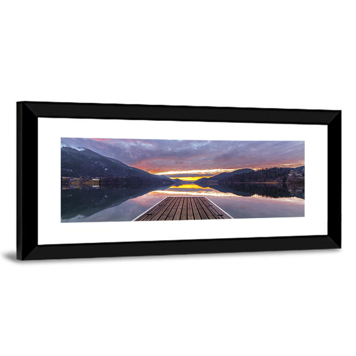 Fuschlsee Pier at Sunset Wall Art as a framed print