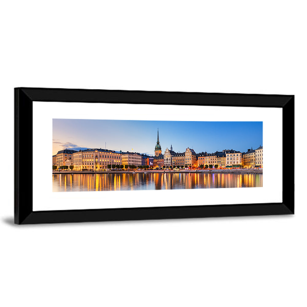 Gamla Stan Night Reflections Wall Art