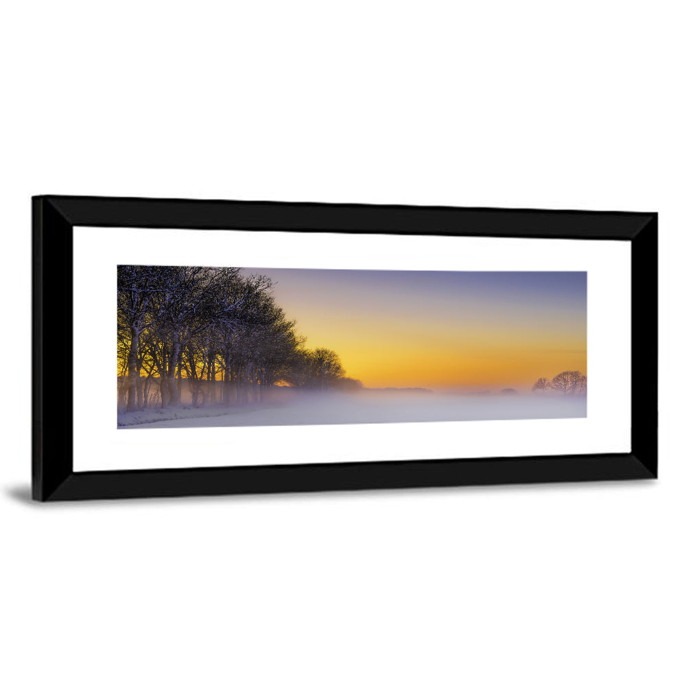 Winter Fog at Sunset Wall Art