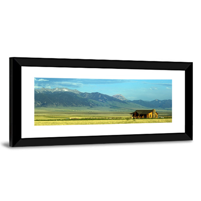 Montana Mountain Ranch Wall Art as a framed print