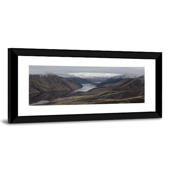Snow-dusted Snake River Canyon Wall Art as a framed print