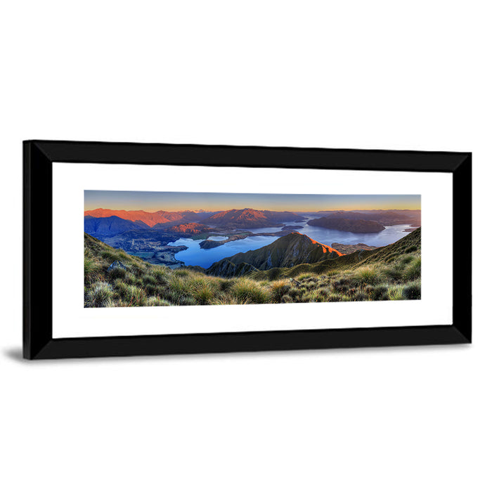 Wanaka Golden Hour Over Roys Peak Wall Art as a framed print