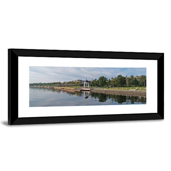 Lake Onega Promenade with Gazebo Wall Art as a framed print