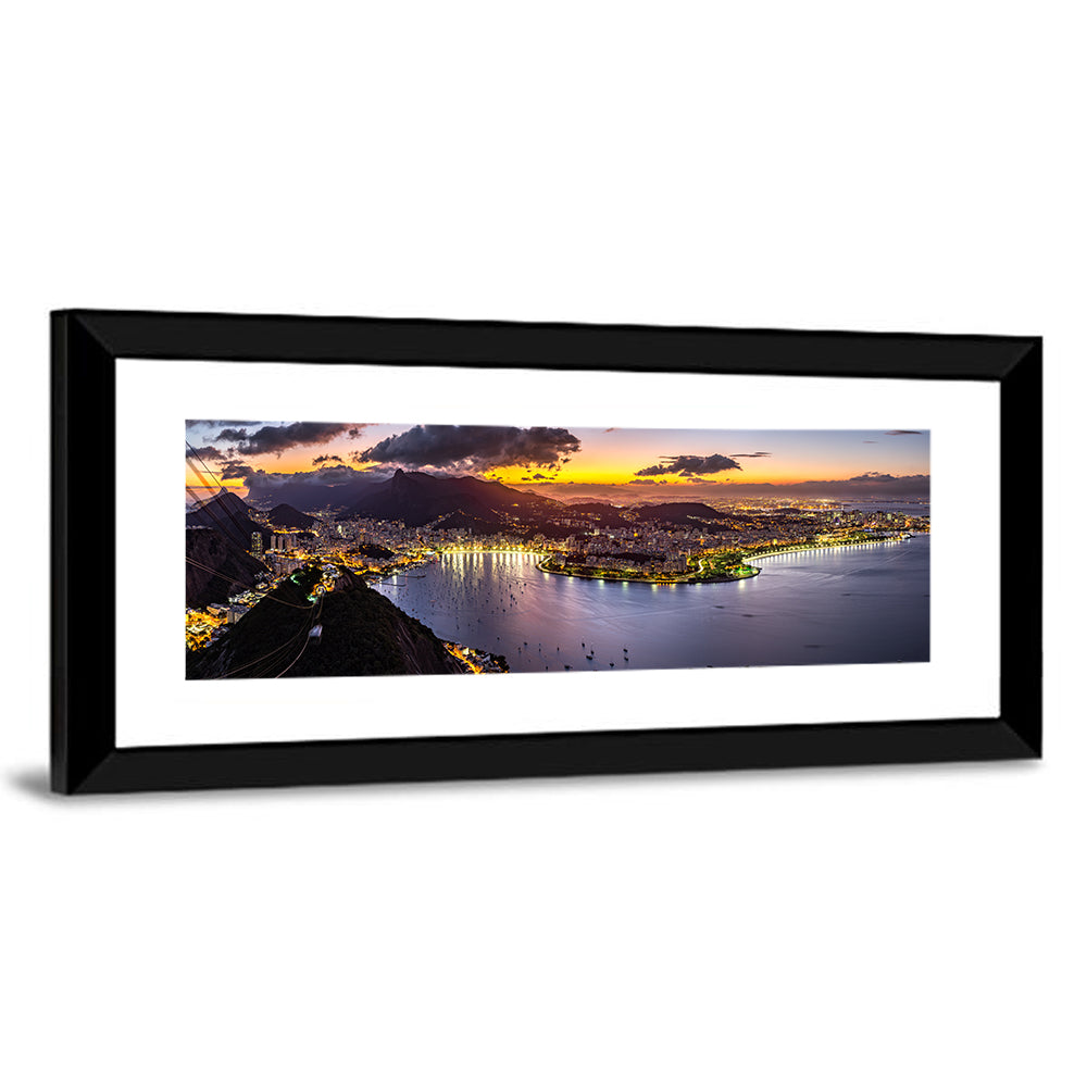 Rio De Janeiro Night Skyline Wall Art