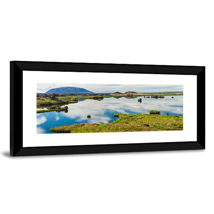 Lake Myvatn Reflection Wall Art as a framed print
