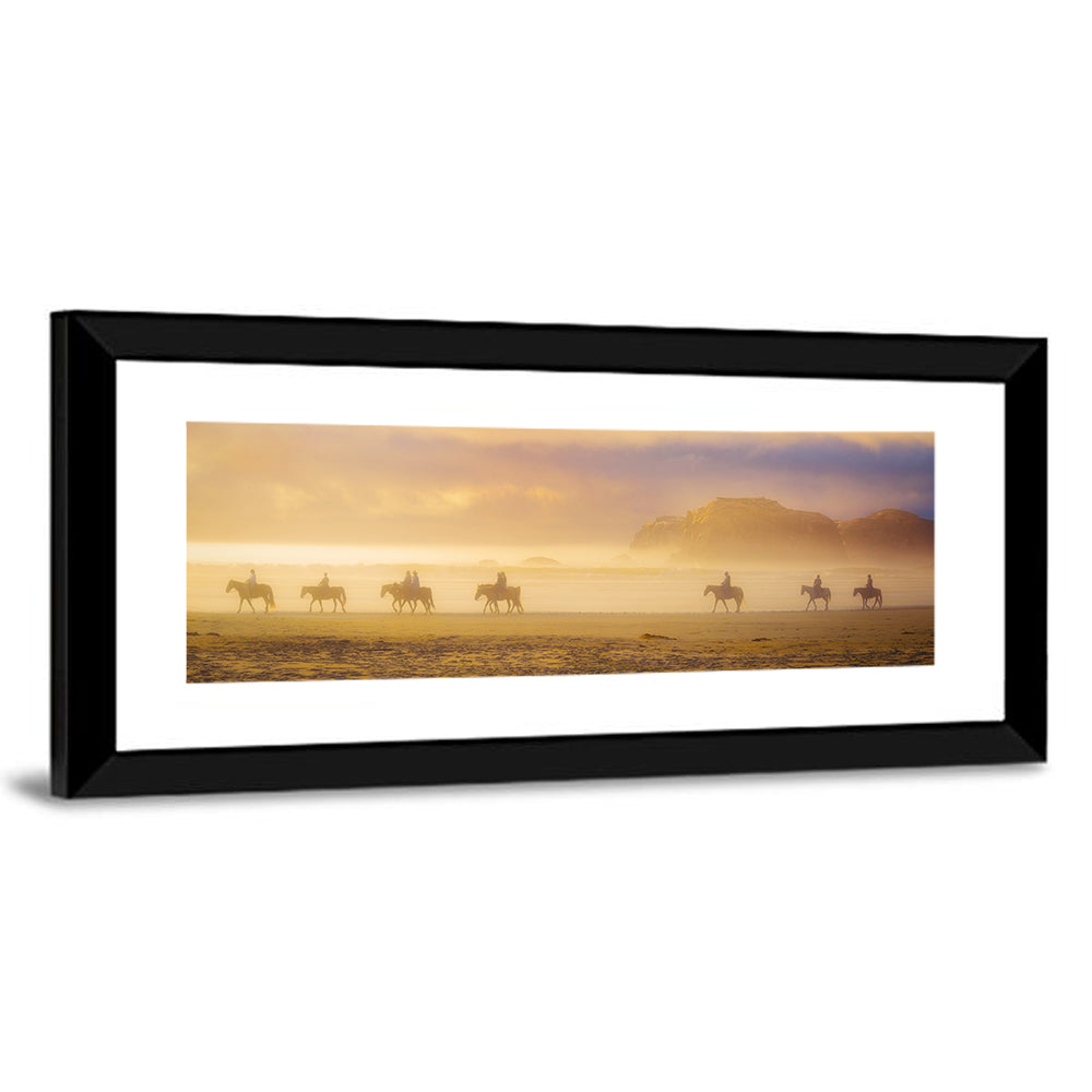 Misty Beach Horseback Riders Wall Art