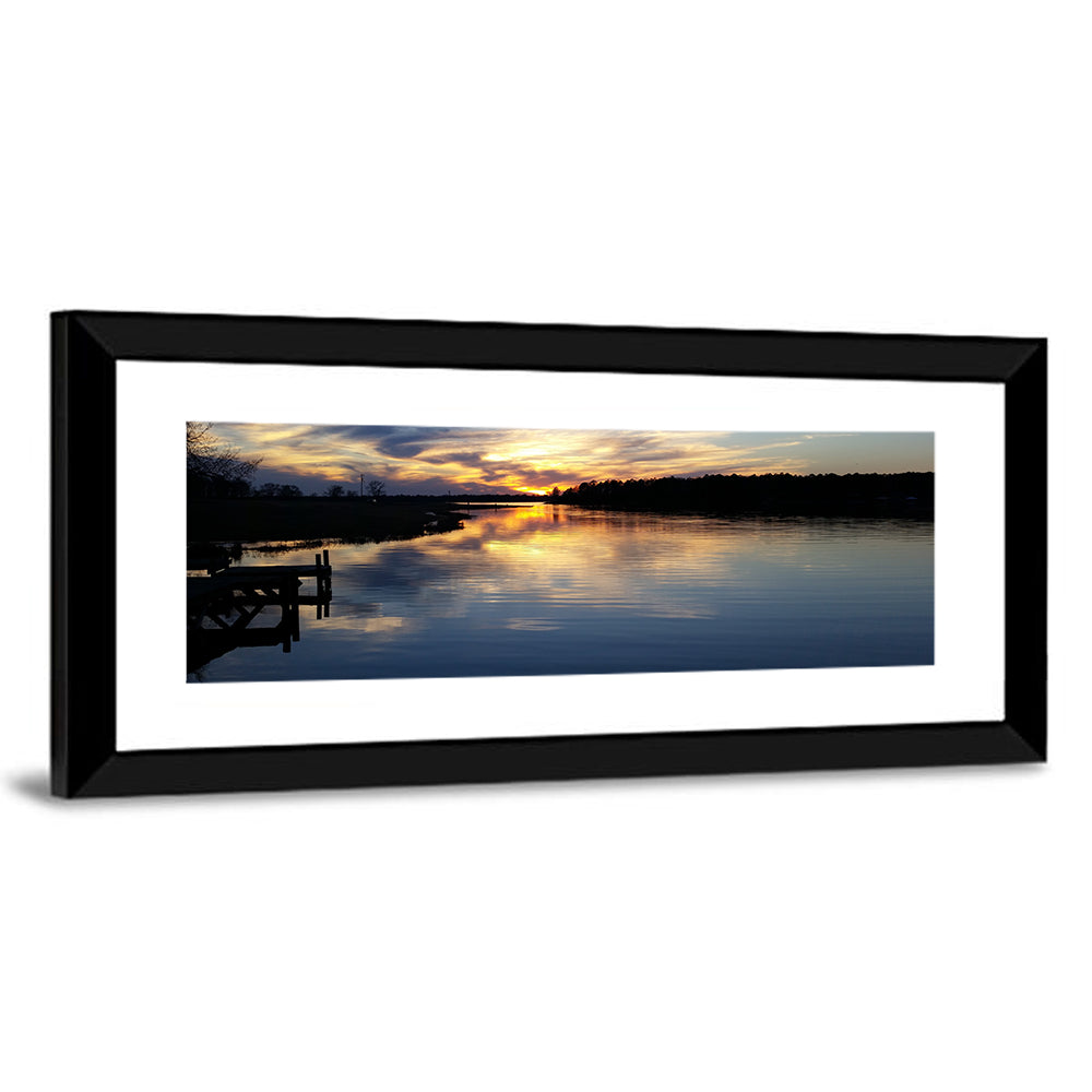 Lake Palestine Pier at Sunset Wall Art