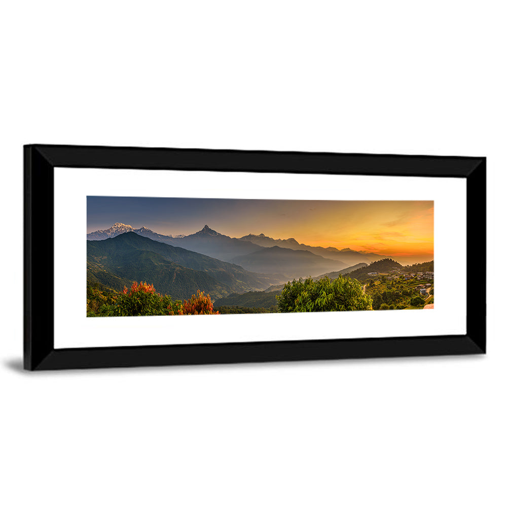 Annapurna Sunrise Over Pokhara Wall Art