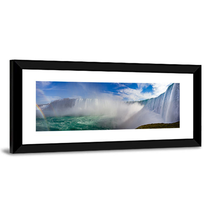 Horseshoe Falls Rainbow View Wall Art as a framed print