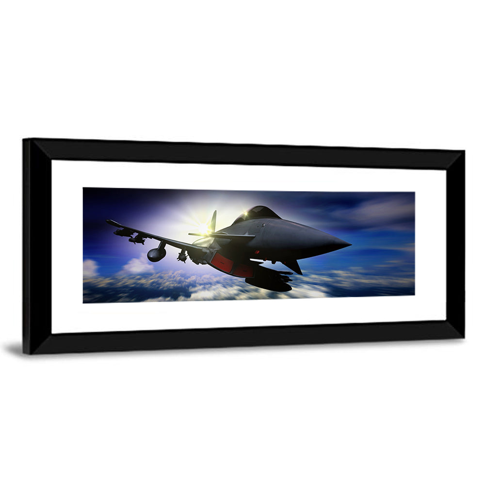 Military Jet at Sunrise Wall Art