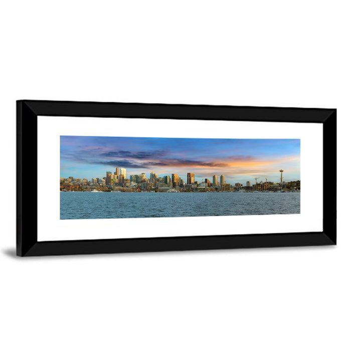 Seattle Skyline at Dusk Wall Art as a framed print