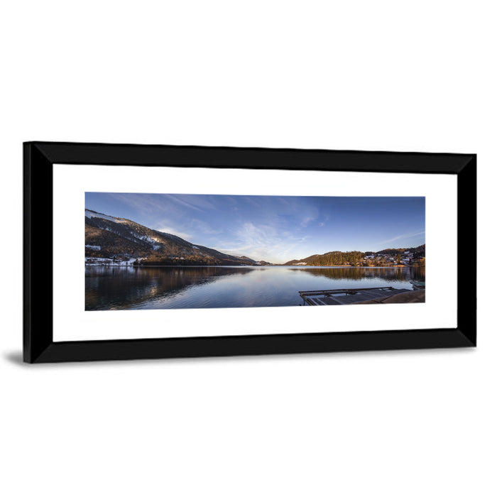 Fuschlsee Dock at Golden Hour Wall Art as a framed print