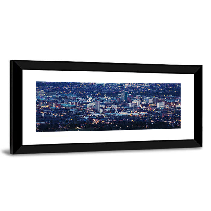Belfast Blue Hour Skyline Wall Art as a framed print