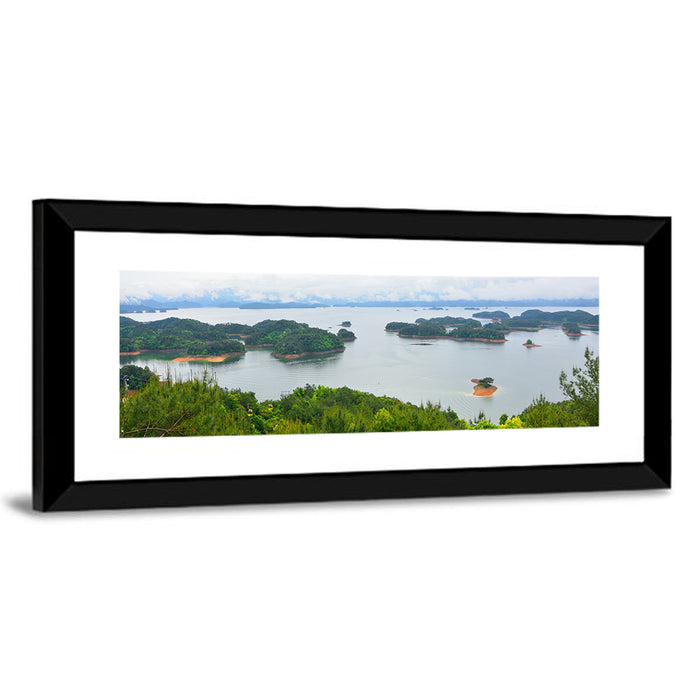 Qiandao Lake Islands View Wall Art as a framed print